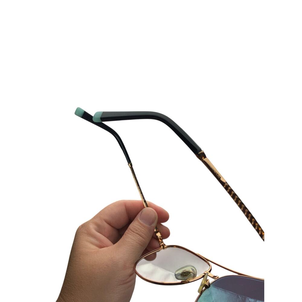 Tiffany & Co TF3074 Aviator Sunglasses Blue Gradient Rose Gold Italy Case - Picture 10 of 13